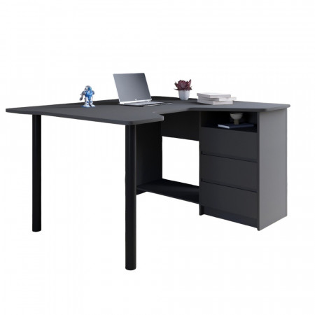 Геймерский компьютерный стол Буст угловой с ящиками Антрацит (LION-041449)