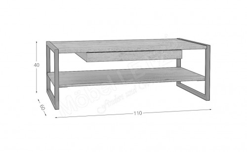 Стол журнальный Forte HIGH ROCK CFTT4241 (дуб ривьера/черный)