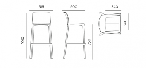 Стул барный уличный VLL- FERNE Nexo (синий, жёлтый)