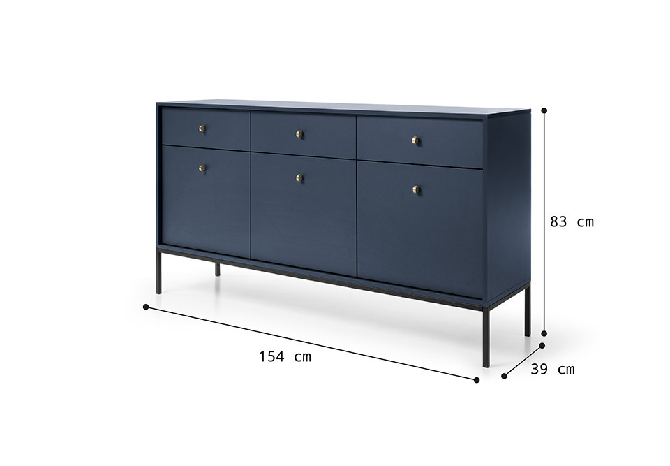 Комод PIASKI MONO DARK BLUE MKSZ154, ДСП, 154х83х39см