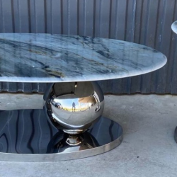 Комплект журнальных столов Elt- T-03 серебро + мрамор