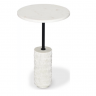 Стол журнальный d-35 см CRV- Tilt, White banswara marble (белый)