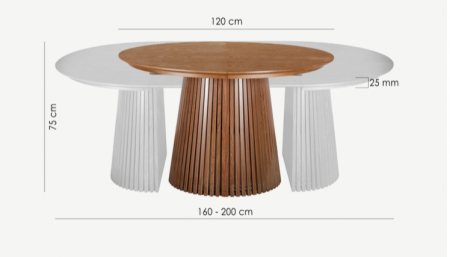 Стол обеденный раскладной CRV- Namara,Euforia brown wood 120-160-200 см,коричневый