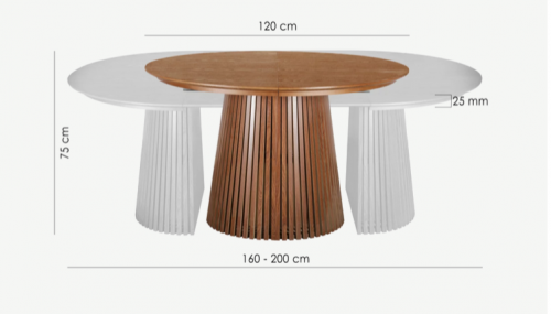 Стол обеденный раскладной CRV- Namara,Euforia brown wood 120-160-200 см,коричневый