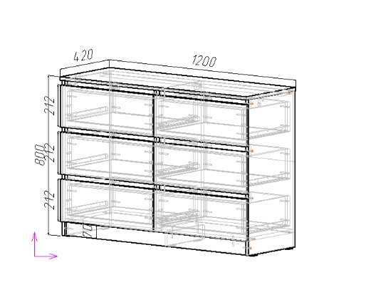 Комод на 6 шухляд ViA- Таун ТК-9