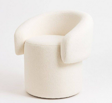 Пуф со спинкой Mil- Melissa 59х53х68 см Молочный (МС-89)