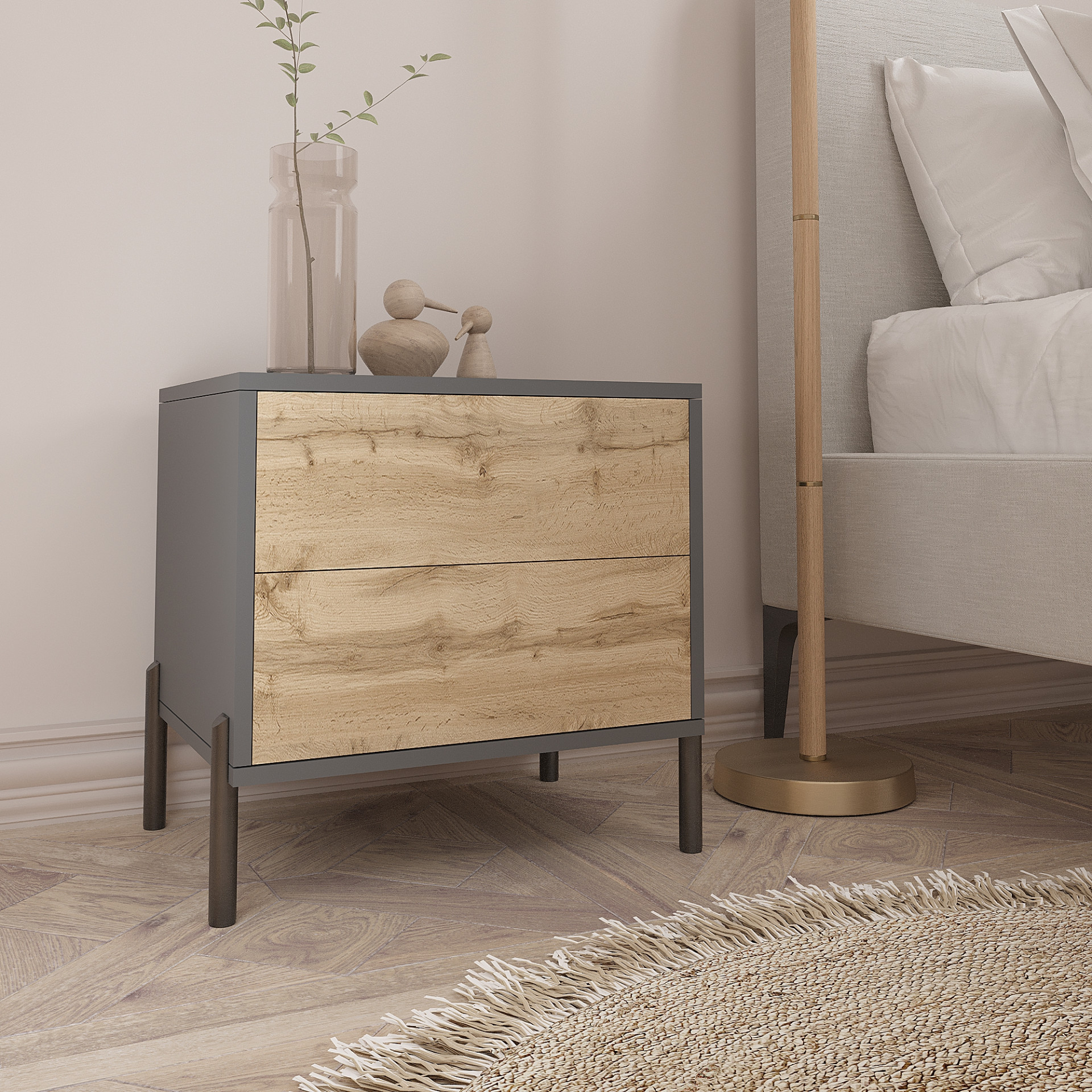 Тумба прикроватная 50х50х40 см KOD- ТУ-Норди