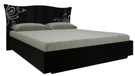 Кровать MRK- Богема Глянец черный 1,6х2,0 без каркаса