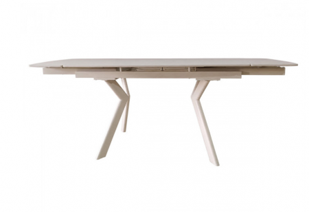 Стіл обідній розкладний INI- NOREEN CERAMIC 140(200)*80  білий /кашемир
