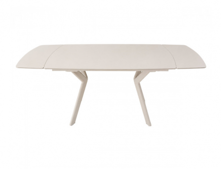 Стіл обідній розкладний INI- NOREEN CERAMIC 140(200)*80  білий /кашемир