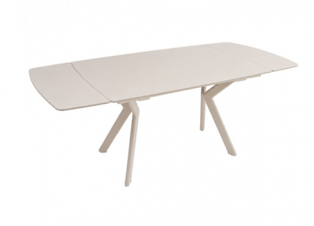 Стіл обідній розкладний INI- NOREEN CERAMIC 140(200)*80  білий /кашемир