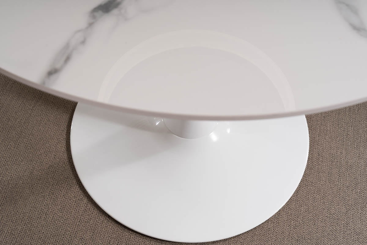 Стол из керамики SIGNAL Espero Ø 90см, белый эффект мрамора