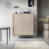 Комод высокий Perfect Home Моно/Mono 4-дверный,золотые ножки MK104 Беж песочный