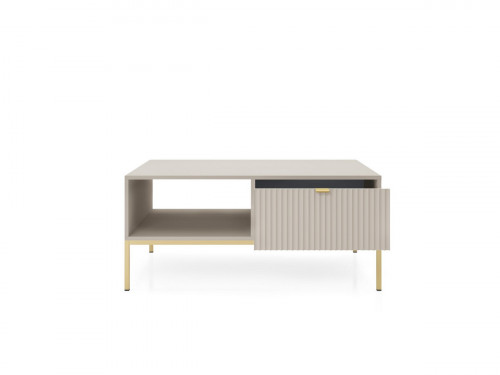 Стол журнальный Perfect Home Nova с 2 ящиками и золотыми ножками L104 Кашемир