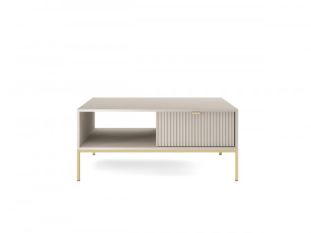 Стол журнальный Perfect Home Nova с 2 ящиками и золотыми ножками L104 Кашемир