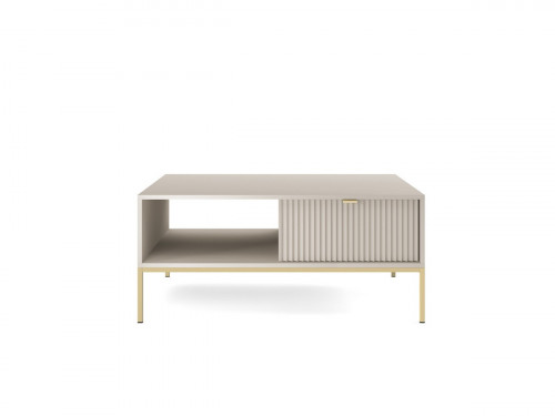 Стол журнальный Perfect Home Nova с 2 ящиками и золотыми ножками L104 Кашемир