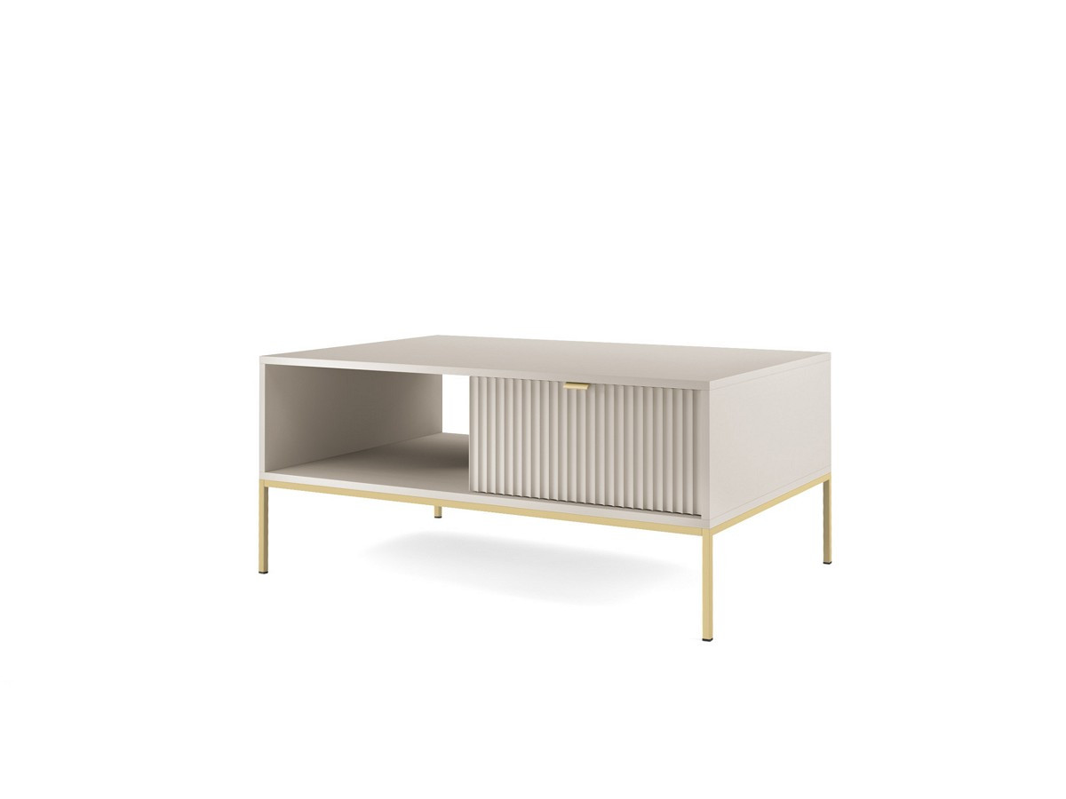 Стол журнальный Perfect Home Nova с 2 ящиками и золотыми ножками L104 Кашемир