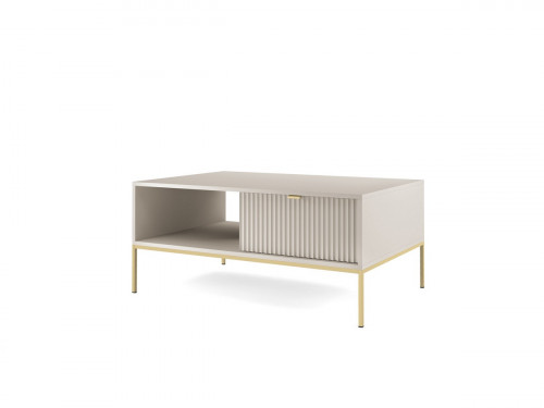 Стол журнальный Perfect Home Nova с 2 ящиками и золотыми ножками L104 Кашемир