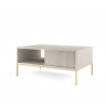 Стол журнальный Perfect Home Nova с 2 ящиками и золотыми ножками L104 Кашемир