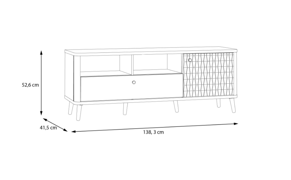 Тумба TV Forte FIXSMILE FXST121 R 138 см, дуб Маувелла