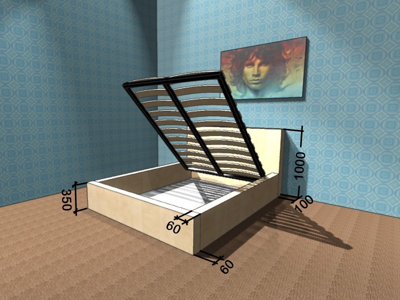 Кровать с подъемным механизмом COR- Арма