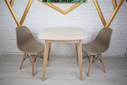 Кухонный комплект Ont- Джузеппе бежевый квадратный стол + 2 стула Classic (Осако)