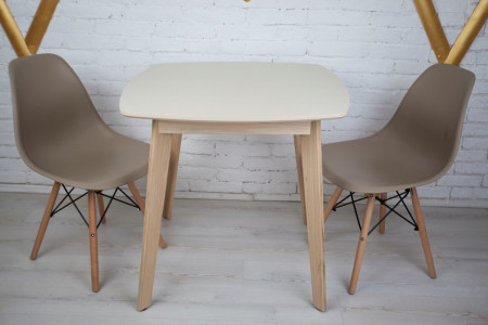 Кухонный комплект Ont- Джузеппе бежевый квадратный стол + 2 стула Classic (Осако)