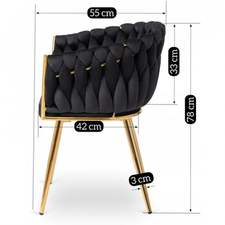 Кресло Ont- CAPI черный велюр