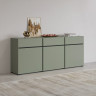 Комод на 3 двери и 3 ящика Helvetia CROSS 24GWMY43 (дымчатый зеленый -черный)