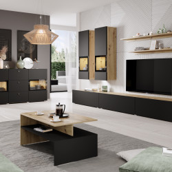 Комплект в гостиную Helvetia BAROS (дуб артизан/черный)