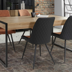 Стол обеденный с 2 ящиками Forte HIGH ROCK HUDT403 (дуб ривьера/черный)