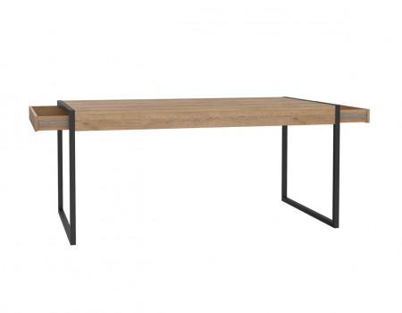 Стол обеденный с 2 ящиками Forte HIGH ROCK HUDT403 (дуб ривьера/черный)