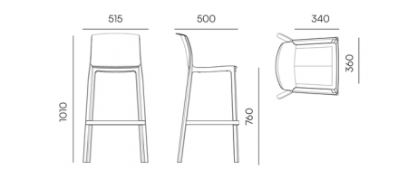 Стул барный уличный VLL- FERNE Nexo (коричневый, молочный)