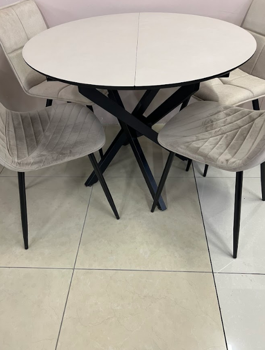 Стол 95/125х95 см Art-Deco EXM- RUTA кашемир матовый МДФ+HPL   