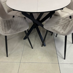 Стол 95/125х95 см Art-Deco EXM- RUTA кашемир матовый МДФ+HPL   