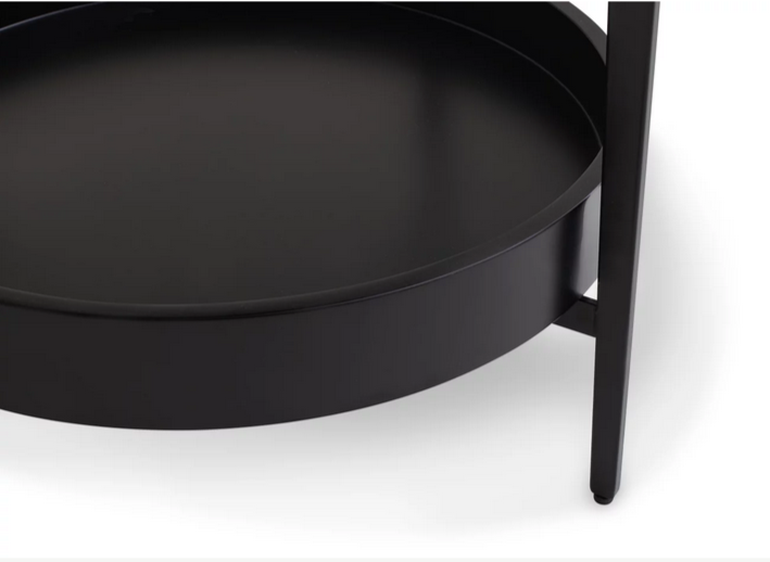 Стол кофейный CRV- Serda, Lilac ice top black base (белый)