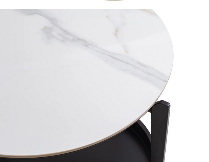 Стол кофейный CRV- Serda, Lilac ice top black base (белый)