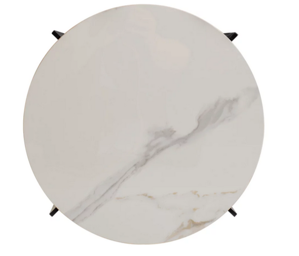 Стол кофейный CRV- Serda, Lilac ice top black base (белый)