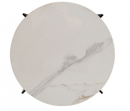 Стол кофейный CRV- Serda, Lilac ice top black base (белый)