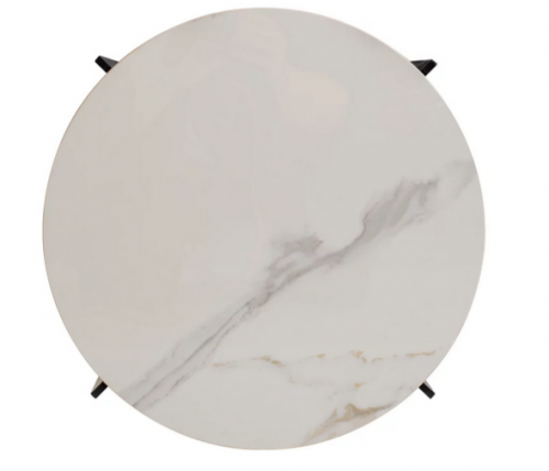 Стол кофейный CRV- Serda, Lilac ice top black base (белый)