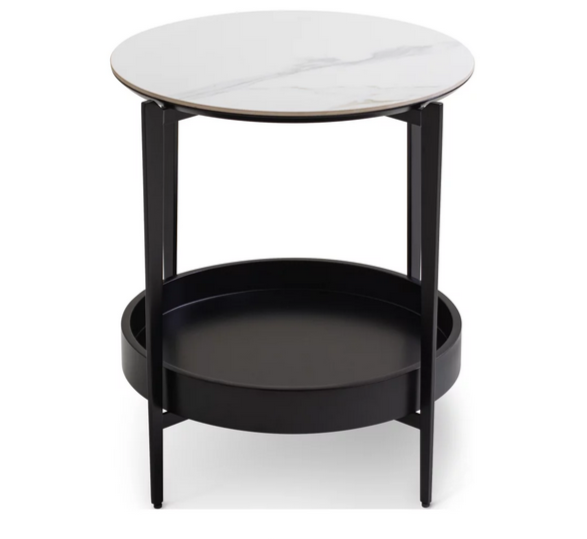 Стол кофейный CRV- Serda, Lilac ice top black base (белый)