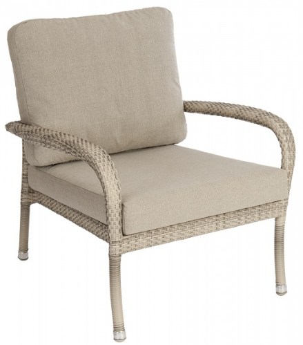 Кресло из техноротанга Alexander Rose TEA- OCEAN  PEARL LOUNGE CHAIR (W/CUSHION)