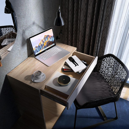 Стол для ноутбука EVR- Сити-750 дуб Сонома +  белый