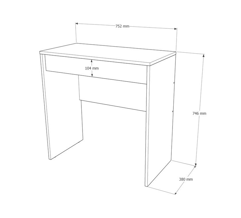 Стол для ноутбука EVR- Сити-750 дуб Сонома +  белый