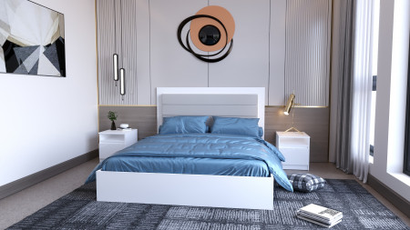 Кровать двуспальная без ДСП вклада ViA- Таун ТЛ-14