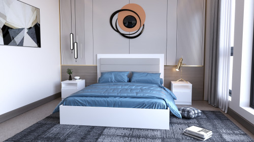 Кровать двуспальная без ДСП вклада ViA- Таун ТЛ-14