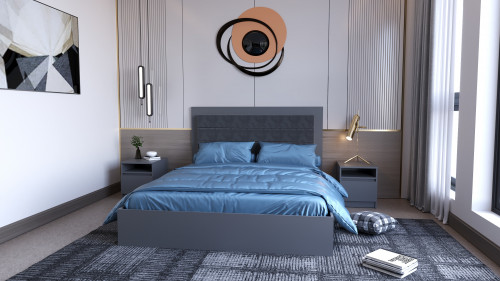 Кровать двуспальная без ДСП вклада ViA- Таун ТЛ-14