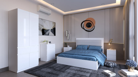 Кровать двуспальная без ДСП вклада ViA- Таун ТЛ-14