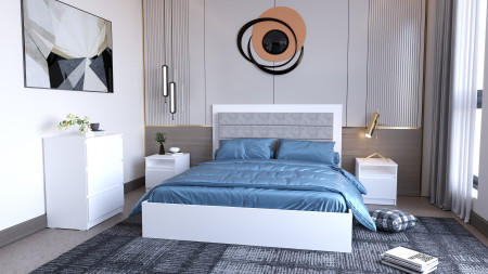 Кровать двуспальная без ДСП вклада ViA- Таун ТЛ-14