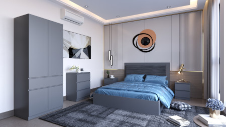 Кровать двуспальная без ДСП вклада ViA- Таун ТЛ-14